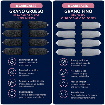Pack de 8 Rodillos de Repuesto para Lima Eléctrica