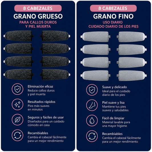 Pack de 8 Rodillos de Repuesto para Lima Eléctrica