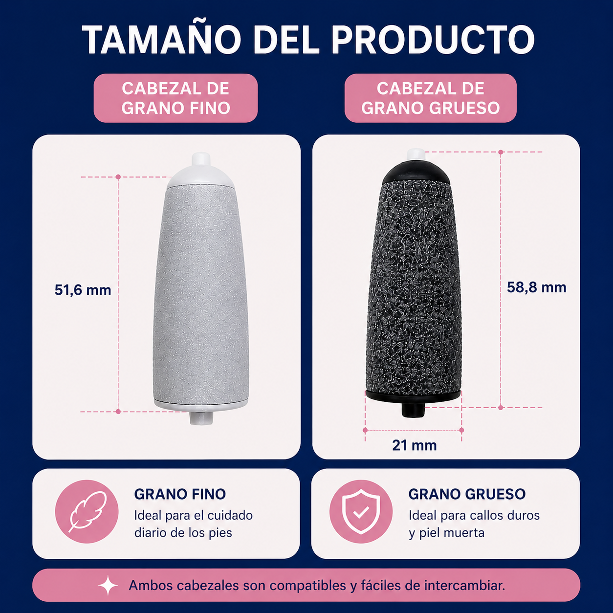 Pack de 8 Rodillos de Repuesto para Lima Eléctrica